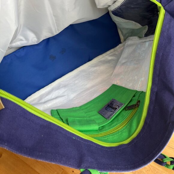 Laurel Burch Sun Sand Canine Family Blue Beach Tote Bag - Picture 11 of 12